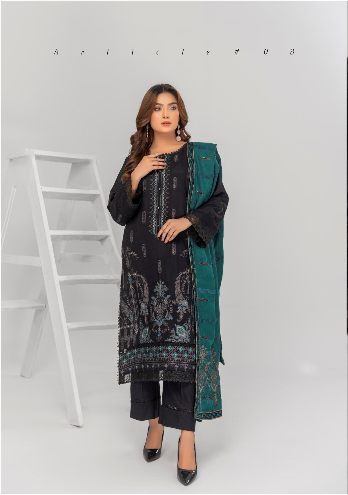 EMBROIDERED FANCY DHANAK 3 PIECE SUITING