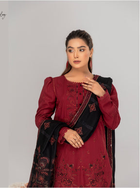 EMBROIDERED FANCY DHANAK 3 PIECE SUITING