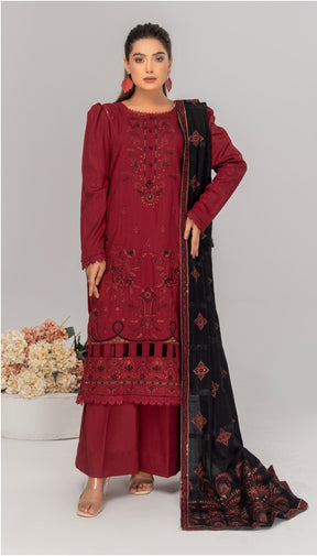 EMBROIDERED FANCY DHANAK 3 PIECE SUITING