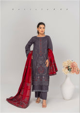 EMBROIDERED FANCY DHANAK 3 PIECE SUITING