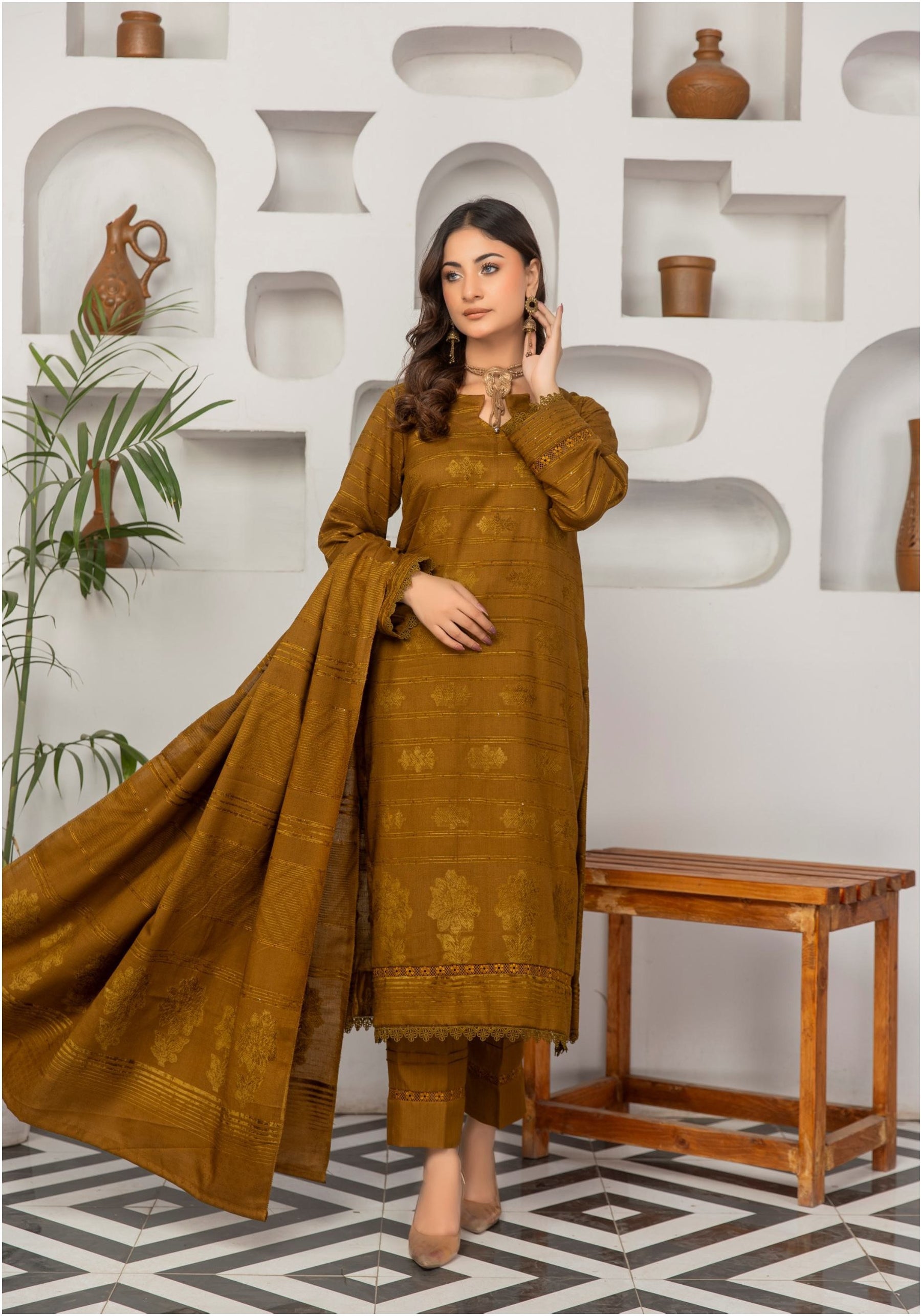 VELVET DHANAK JACQUARD 3 PIECE