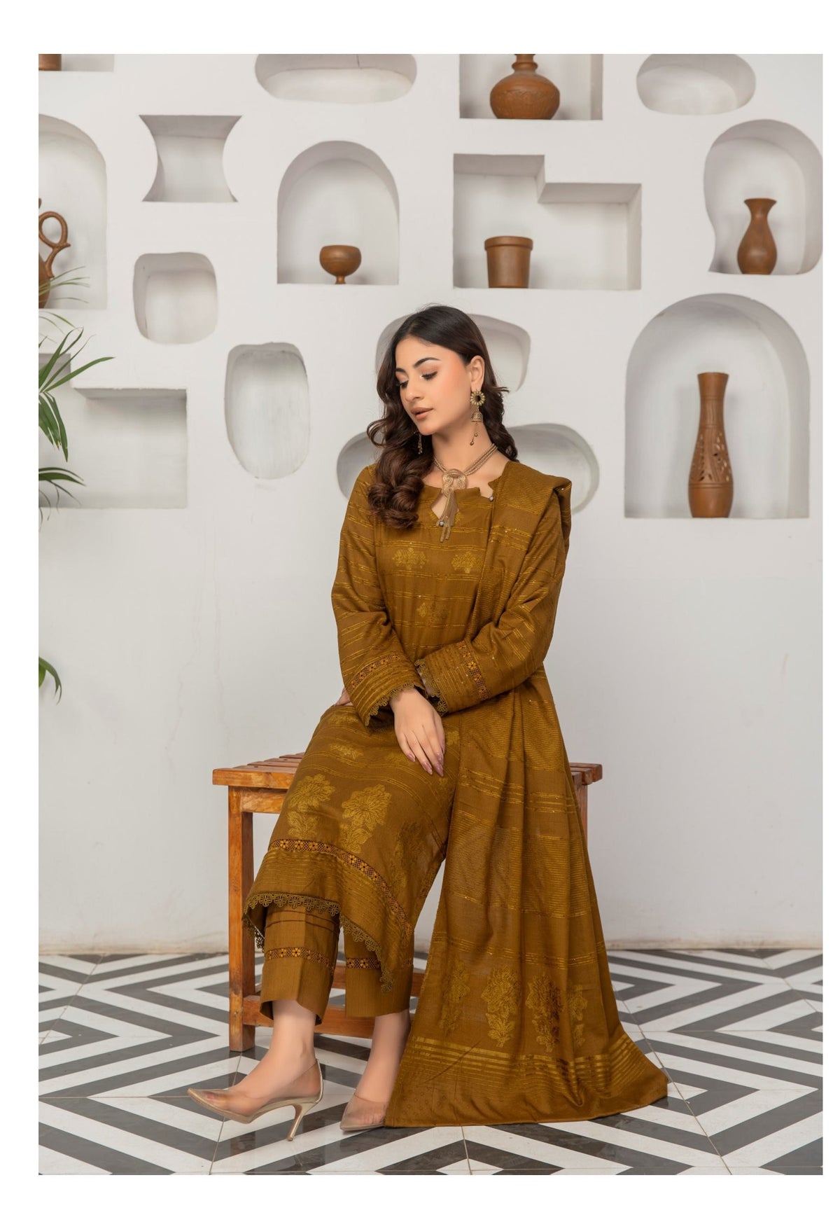 VELVET DHANAK JACQUARD 3 PIECE