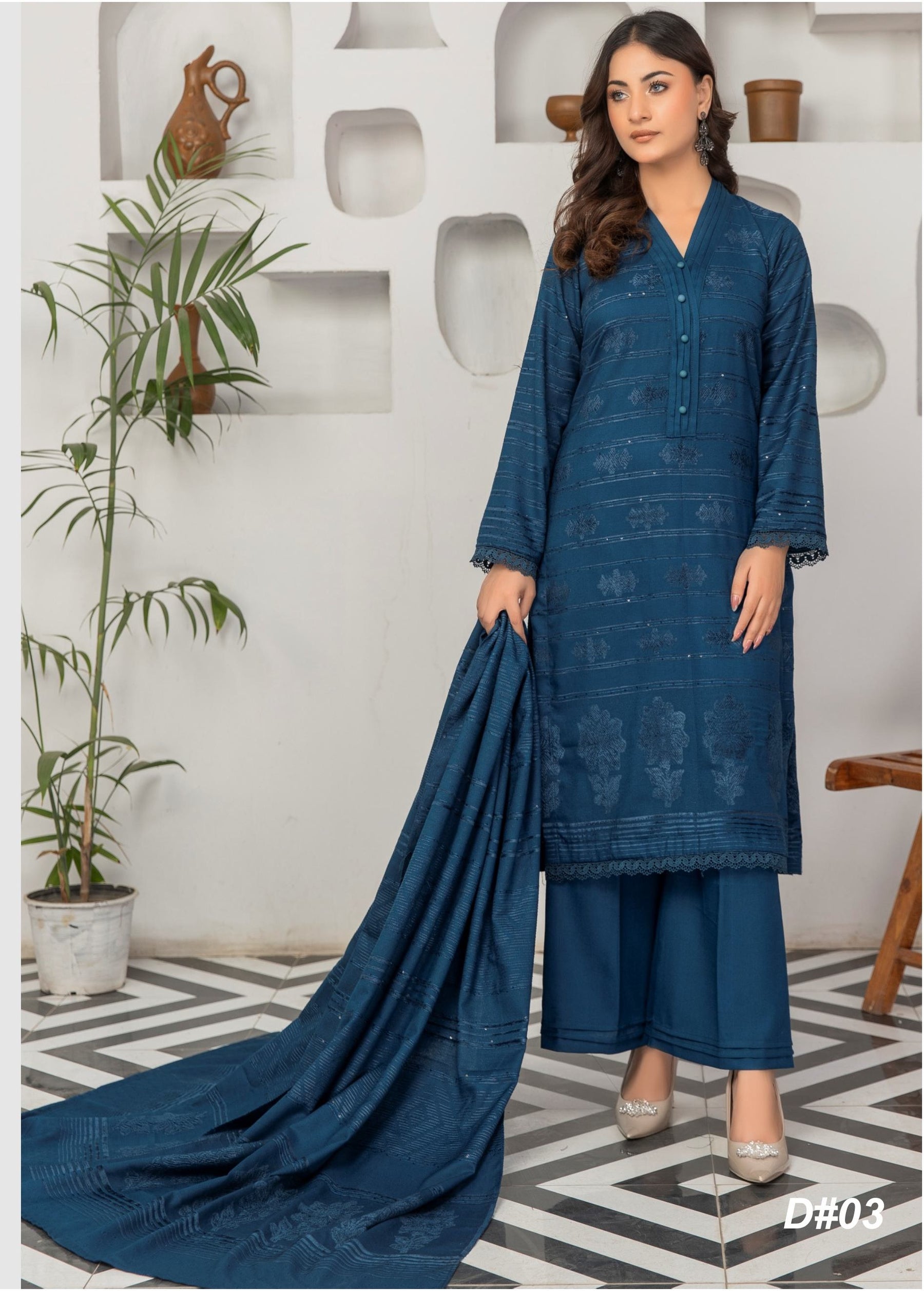 VELVET DHANAK JACQUARD 3 PIECE