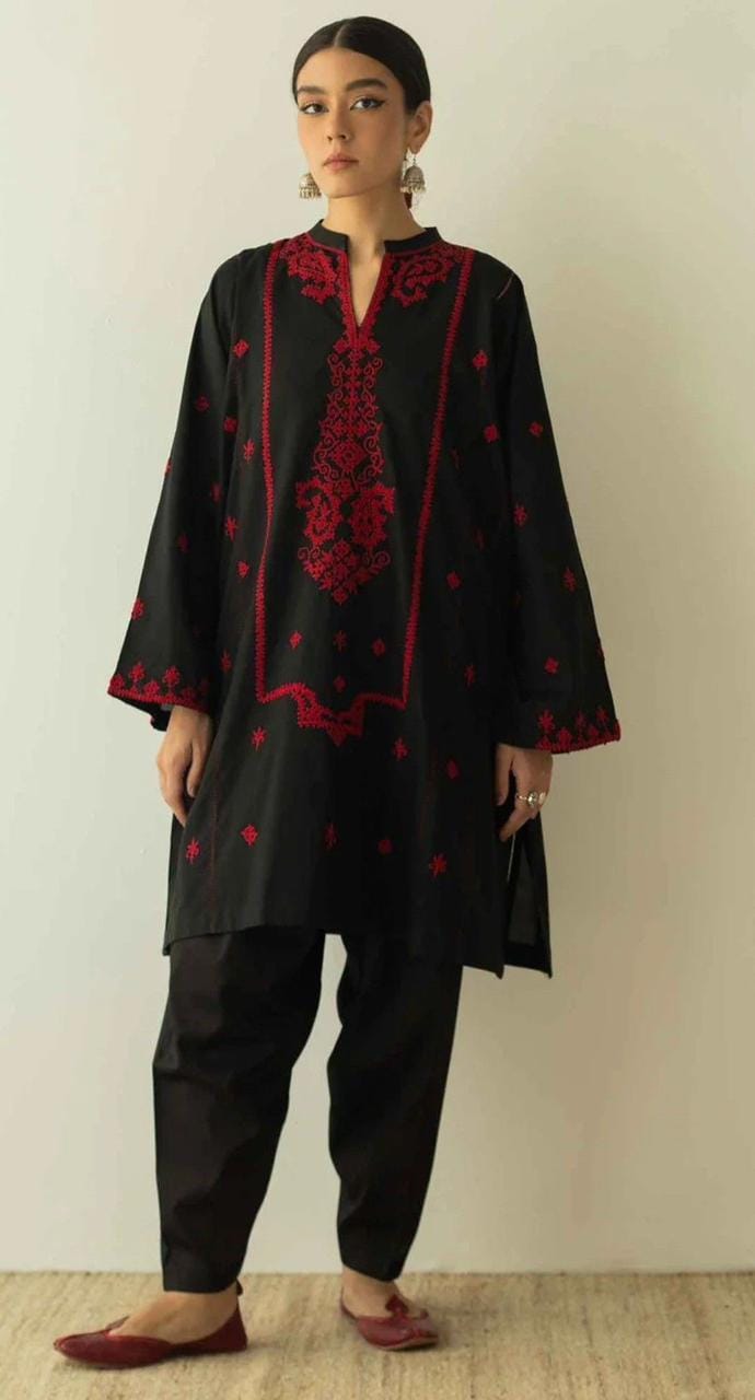 2 Piece Embroidered Dhanak